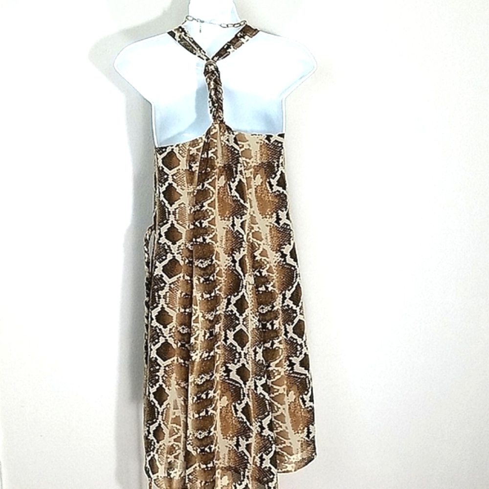 Sundress Belted Python Snake Print Lined Chiffon … - image 7
